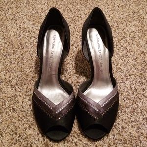 Adrianna Papell black satin shoes